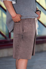 OFFBLOCK - Oversized Jersey Shorts Brown - Image 3
